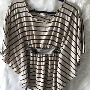 Just Ginger Stripe Cape Top